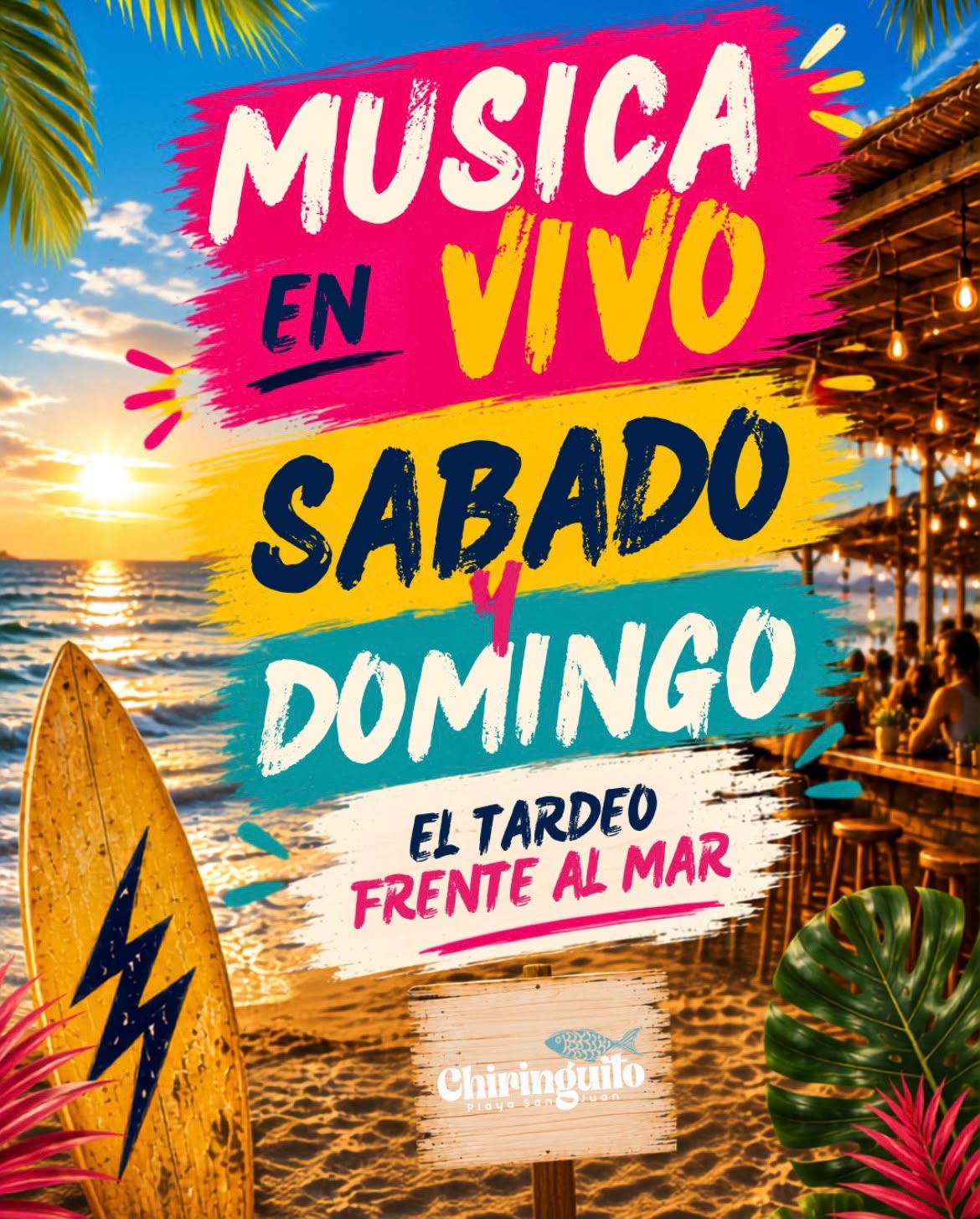 Música en vivo sábado y domingo